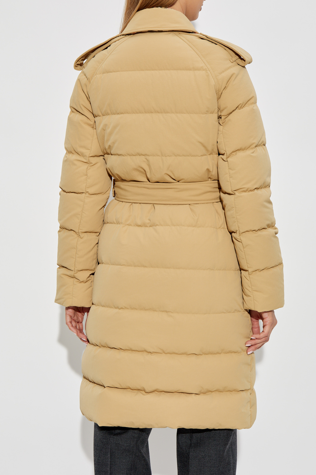 ダウンジャケット・コート BURBERRY SANDSEND JACKET - DARK SEPIA Burberry Down jacket with waist belt | Women's Clothing | Vitkac